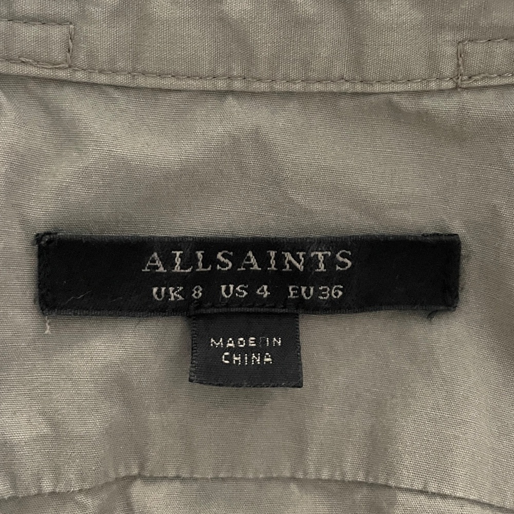 All Saints Alexa shirt taupe shift dress US 4 oversized fits S M minimalistic - Picture 8 of 11